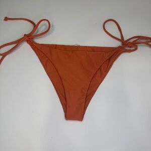Volcom Rust Orange String Bikini Bottoms | Size Small | Sustainable Swimwear